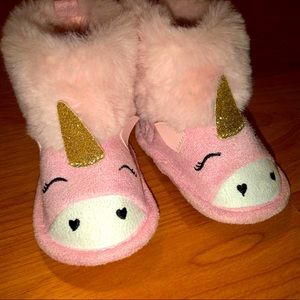 Baby girl unicorn pink boots size 2